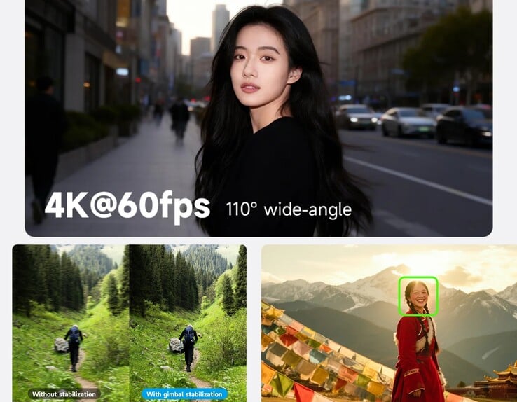 飞宇 Pocket 4 可录制高达 4K/60fps 的视频。