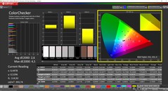 CalMAN ColorChecker（配置文件：原生，目标色彩空间 P3）