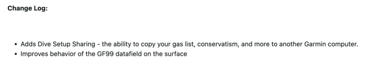 Garmin Descent G2 潜水计算机软件 v25.21 的发布说明