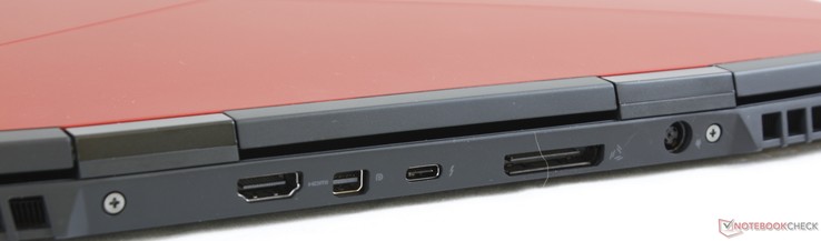 Rear: HDMI 2.0, mini-DisplayPort 1.3, Thunderbolt 3, Alienware Graphics Amplifier Port, AC adapter