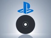 PlayStation 标志下方显示的空白 PS5 光盘