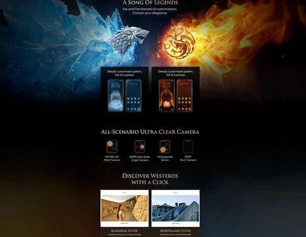 Realme 15 Pro 权力的游戏版将预装以《权力的游戏》为灵感的定制主题和摄像头。(图片来源：Realme）