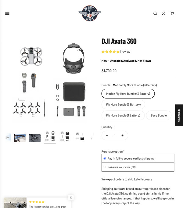 (图片来源：美国无人机供应公司）