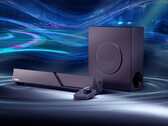 ROG Gjallar 游戏 soundbar 包含一个无线低音炮和一个控制中心。