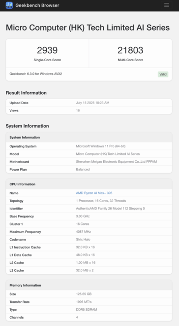 (图片来源：Geekbench）