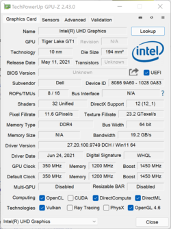 GPU-Z 英特尔UHD Xe (32 EUs)