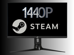 图为 Steam 玩家使用的 1440p 显示器（图片来源：华硕，Steam 有删改）