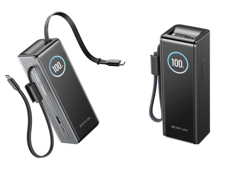 EcoFlow Rapid Power Bank（25,000mAh、170W、100W 内置和可伸缩电缆）。(图片来源：EcoFlow）
