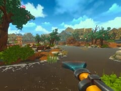 在 Fresh Start Cleaning Simulator 中，玩家使用一种集高压清洗机和吸尘器于一体的设备，清除大自然中的各种杂物。