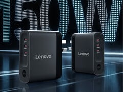 这款150W快充充电器配备三个USB-C接口。图为展示该适配器设计的宣传渲染图。