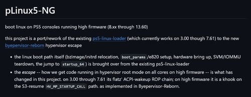 已显示 pLinux5-NG Github 更新