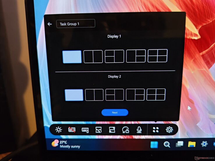 Zenbook 的窗口管理用户界面。(图片：Notebookcheck）