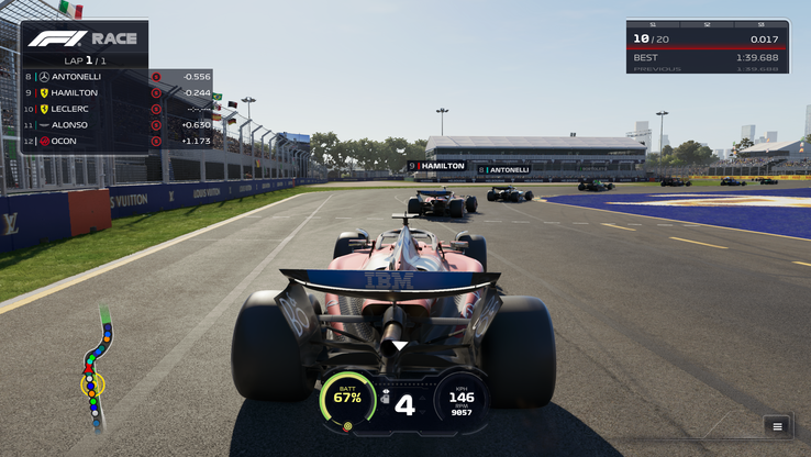 关闭路径跟踪时的 F1 25（图片来源：Anil Ganti，Notebookcheck）