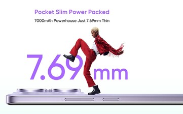 即使电池容量更大，Realme 15 Pro 实际上也会和前代产品一样纤薄。(图片来源：Realme）