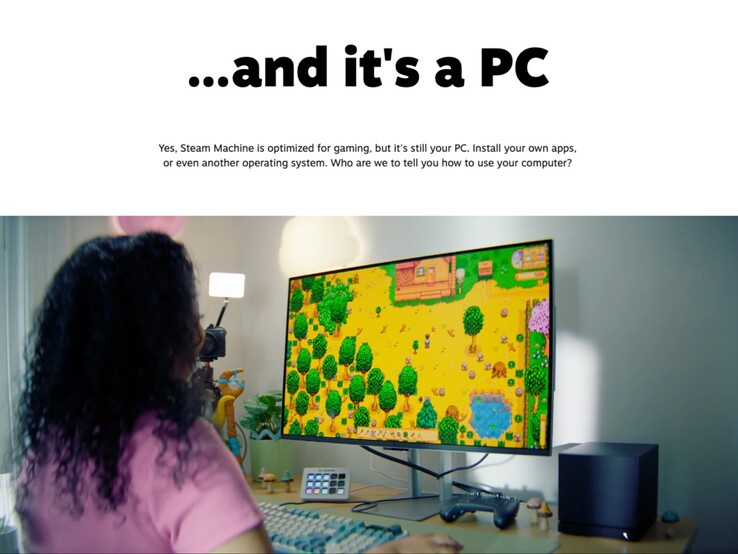 用于玩游戏的 Steam Machine，显示 Valve 将其命名为混合设备。