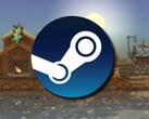 一张展示 Steam 徽标和游戏《Kingdom: New Lands》的图片,该游戏目前打九折。