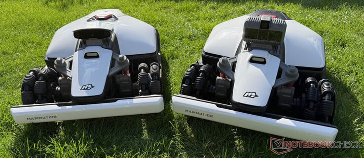 Mammotion Luba Mini AWD 800（左）和 Luba Mini AWD LiDAR 1500（右）对比图
