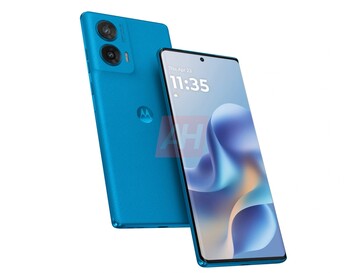 Moto G96 其中一款蓝色版本的非官方图片。(图片来源：Android Headlines）