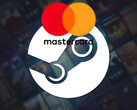 带有万事达卡标志的 Steam 背景墙（图片来源：Steam、万事达卡，有编辑）。