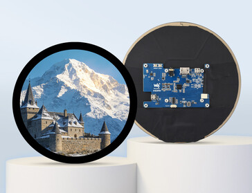 Waveshare 7 英寸圆形显示屏正面布局