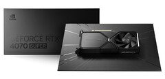 NvidiaGeForce RTX 4070 超级创始人版采用了全新的磨砂表面。(图片来源：Nvidia）