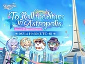 《崩坏：星穹铁道》4.5版本“在阿斯特罗波利斯滚动星辰”的官方宣传主视觉图。