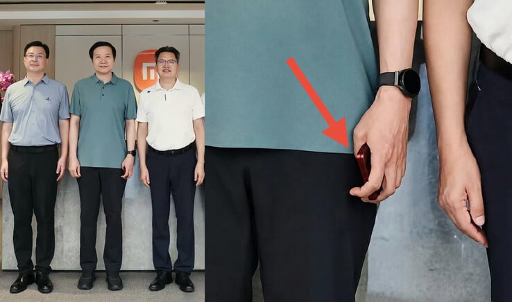 雷军手中拿着据信是小米18 Fold的设备