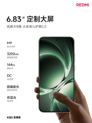 红米 K80 Ultra 拥有 K80 系列中最大的显示屏。(图片来源：Redmi）