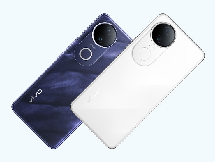 vivo T4R 智能手机有北极白和暮光蓝两种配色（图片来源：vivo）