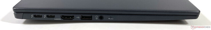 左边：2个USB-C与Thunderbolt 4，HDMI 2.0，USB-A 3.2 Gen.1，3.5mm音频