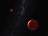 一幅描绘系外行星和红矮星的艺术插图。