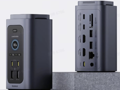 Basesus Spacemate RD1 Pro 扩展坞，图中背景为灰色。(图片来源：Baseus）