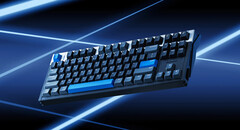 蓝色配色的 Iqunix EZ80 霍尔效应游戏键盘