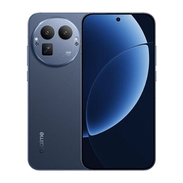 Realme GT 8 Pro 的都市蓝配色拥有仿皮外观。(图片来源：Realme）