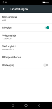 Default camera app: Video settings