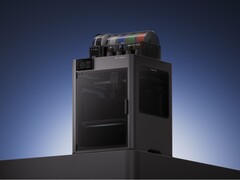 Bambu Lab H2D 3D 打印机，顶部装有 AMS 2 Pro 和 AMS HT（图片来源：Bambu Lab）。