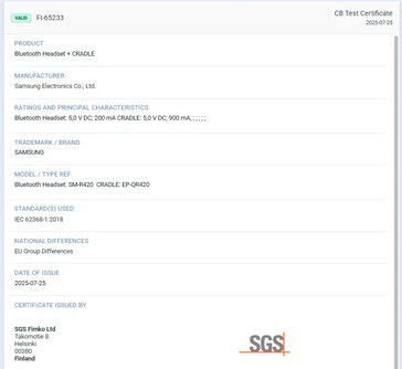......据称已获准使用新型大型电池盒。(来源：SGS Fimko、SammyGuru）