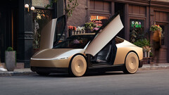 特斯拉的机器人出租车。优步首席执行官称,特斯拉拒绝了合作,决定自行打造机器人出租车服务(图片来源:特斯拉)