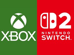 并排叠放的 Xbox 和 Switch 2 徽标（图片来源：微软 Xbox 游戏、任天堂美国公司，有编辑）