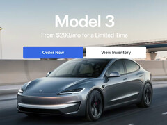 Model 3 租赁现在起价为 299 美元/月。(图片来源：特斯拉）