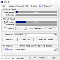 CPU-Z。基准测试