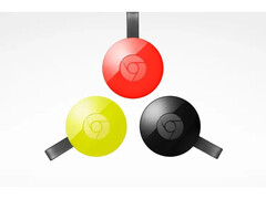 谷歌 Chromecast 2 各种颜色的产品图片。(图片来源：谷歌）