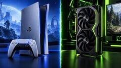 AI 生成的 PS6 和 Nvidia RTX 6060 GPU 渲染图。