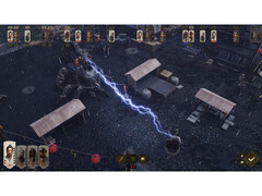 Shadow of the Road》的截图，展示了游戏中的回合制战斗。(图片来源：Steam）