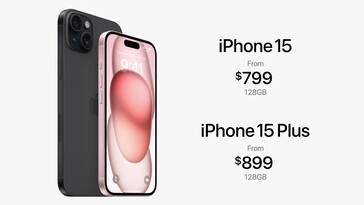 iPhone 15 和 15 Plus 的上市价格与 iPhone 14 和 14 Plus 相同。(图片来源：Apple)