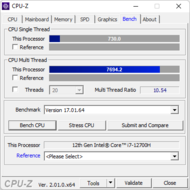 CPU-Z：基准测试