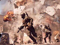 图片显示《战地 6》中一队人从爆炸中逃生（图片来源：DICE）
