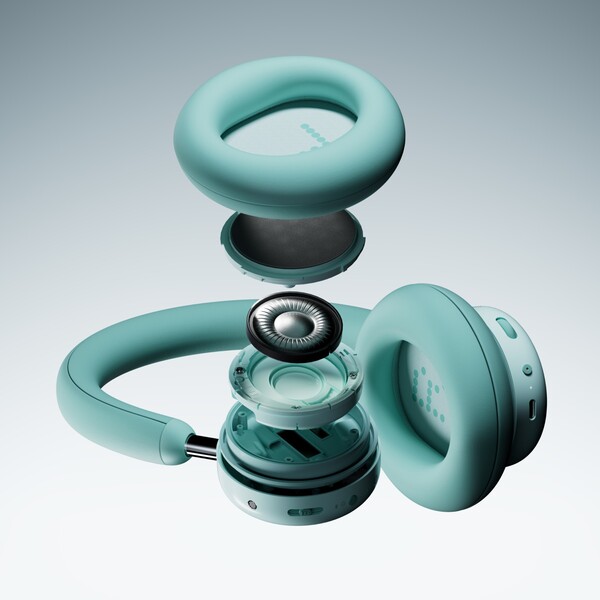 CMF Headphone Pro 有一个转盘、一个滑块和一个自定义按钮。(图片来源：CMF by Nothing）