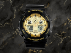 卡西欧 GA-100GGB-1A9（如图）是四款全新黑金系列手表之一。(图片来源：Hatyai-Nalika, 已编辑）