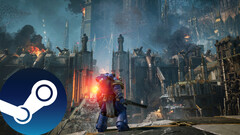 游戏《战锤 4 万：太空陆战队 2》的截图，展示了游戏中的环境艺术。(来源：Steam - 编辑）